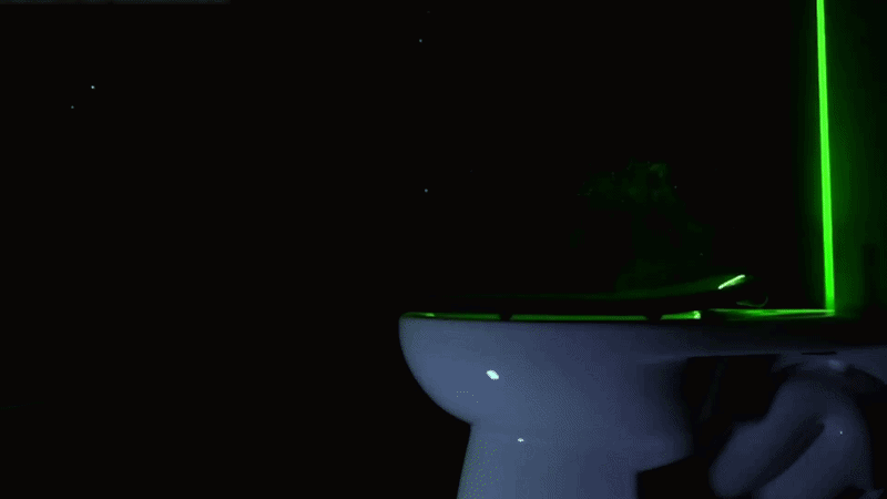 ענן Toilet Plume מואר בלייזר ירוק עולה מאסלה